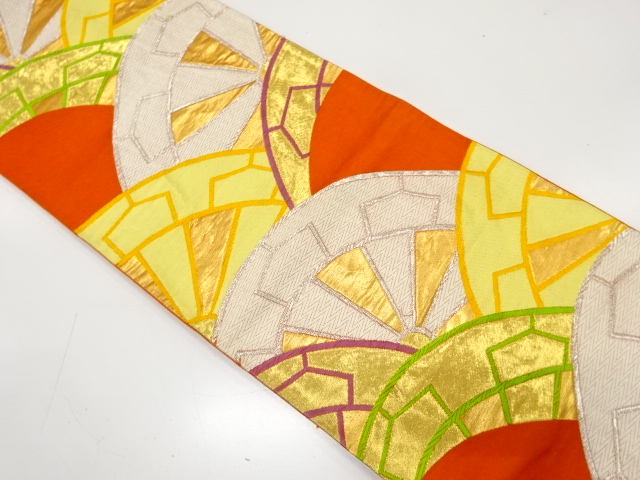 JAPANESE KIMONO / ANTIQUE FUKURO OBI / SILK / WOVEN GENJIGURUMA